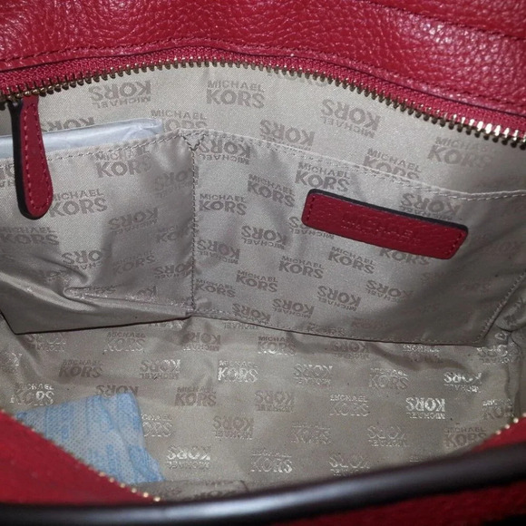 MICHAEL KORS-Collins-Red Leather Satchel w/Shoulder Strap-NEW WITH TAGS - Picture 7 of 8